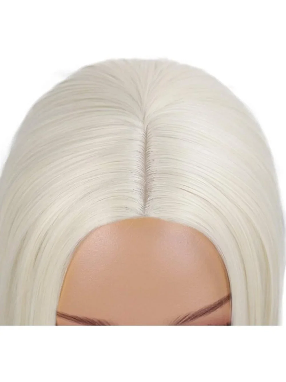 Stylish Platinum Blonde Short Bob Wig for Women - Straight Synthetic Hair